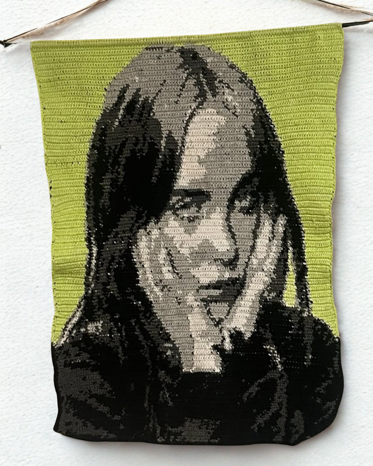 Billie Eilish crochet tapestry